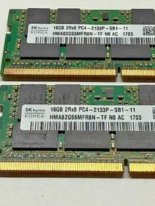SK hynix Laptop Memory 32GB (2 x 16GB) PC4-2133P (HMA82GS6MFR8N-TF) NON-TESTED - Picture 1 of 3