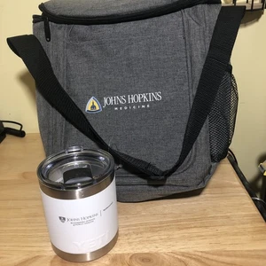 YETI Johns Hopkins Public Heath Epidemiology Travel Coffee Mug Lunch Bag - Picture 1 of 16
