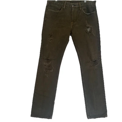 Pantalones de mezclilla desgastados ajustados Levi’s 511 verde militar para hombre talla 34x32 Foto 1 de 4