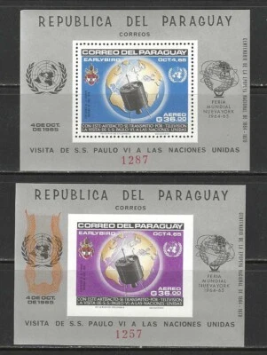 PARAGUAY STAMPS #910a + IMPERF SS --  EARLY BIRD SATELLITE  -- 1965  -  MINT - Image 1 of 2