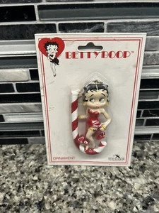 Bastón de caramelo Betty Boop vintage 2002 Kurt Adler vacaciones Navidad nuevo en tarjeta - Imagen 1 de 4