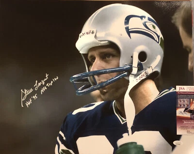 STEVE LARGENT HOF 95 TOP 100 Signed Autographed 16x20 Photo Seattle Seahawks JSA - Image 1 of 3