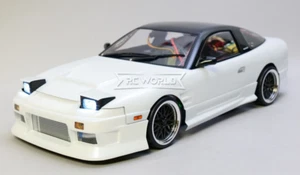 1/10 RC Car BODY Shell NISSAN 180SX Drift Body w/ Pop Up Light Kit -CLEAR- - Picture 1 of 14