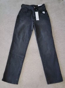 Black Zoe + Phoebe High Rise Vintage Fit Straight Leg Jeans Juniors Size 0 NWT - Picture 1 of 4
