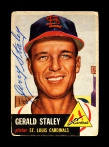 1953 TOPPS GERALD STALEY #56 CARDINALS SIGNED AUTOGRAPH VINTAGE - Picture 1 of 2