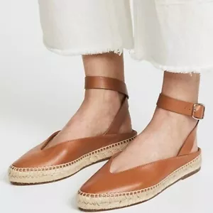 Stuart Weitzman Leather "Toga" Ankle Wrap Espadrilles Size 9.5M NWOB - Picture 1 of 10