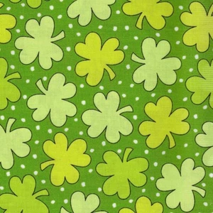 Threes A Charm St Patricks Day Andover Shamrocks Cotton Quilt Fabric By The Yard - Picture 1 of 3