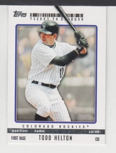 TODD HELTON : MLB - 2009 - TOPPS TICKET TO STARDOM - CARD No # 136 - Picture 1 of 2