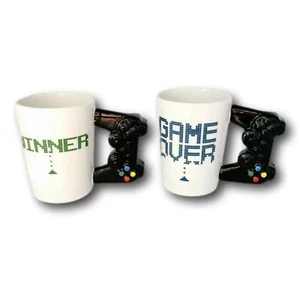 Dave Buster Mugs Lot 2 Game Over & Winner Arcade Game PS2 Controller - Picture 1 of 8