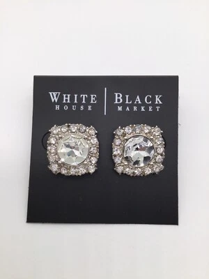 White House Black Market silver & Crystal earrings NWTS - Image 1 of 2