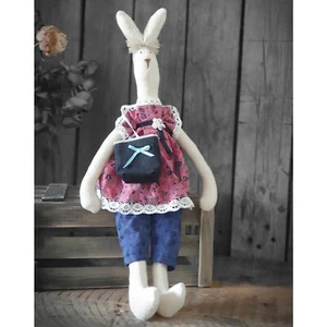 Vintage Stoffhase m. Tasche 43 cm Künstlerhase Dekoration Osterhase Handarbeit - Bild 1 von 1
