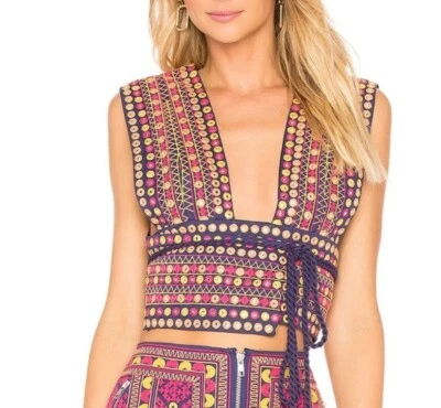 Majorelle 刺绣棉腰带日落镜面和流苏日落 — 第 1/4 张图片