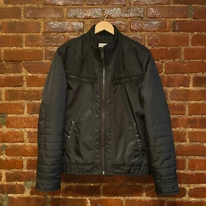 Barney’s Motorcycle Jacket Men’s Medium Black Elbow Pads Racing Coat - Picture 1 of 17