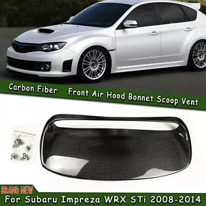 1x Carbon Fiber Hood Bonnet Vent Trim Scoop For Subaru Impreza WRX STi 2008-2014 - Picture 1 of 8