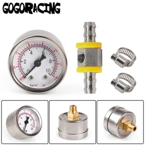 Fuel Pressure Regulator Gauge 0-140psi 1/8 NPT + 3/8" Fitting Adaptor Adapter - Picture 1 of 12