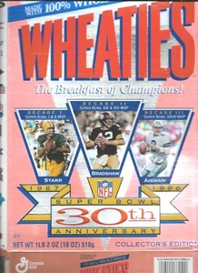 Wheaties Super Bowl 1996 30 aniversario Jugador Más Valioso caja vacía - Imagen 1 de 12
