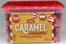 Goetzes Original Caramel Creams Candy Chewy 100 Count Tub Bullseye Bulk 2.5 LBS