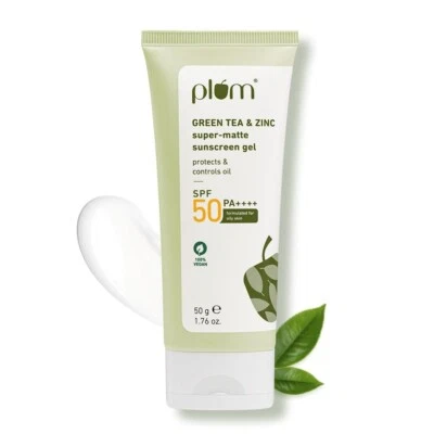 Plum Green Tea Zinc Super-Matte Sunscreen Gel SPF 50 PA ++++Formulated Oily Skin - Image 1 of 4