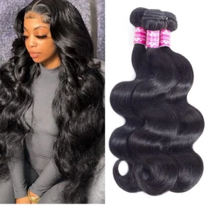 Body Wave Bundles  Human Hair 14 16 18 inch Brazilian Virgin Hair Bundles 10A - Picture 1 of 9