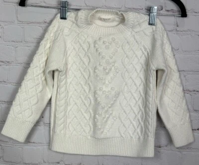 Suéter de algodón tejido con cable para niñas J.Crew Crewcuts talla XS 4-6 GUC Foto 1 de 4