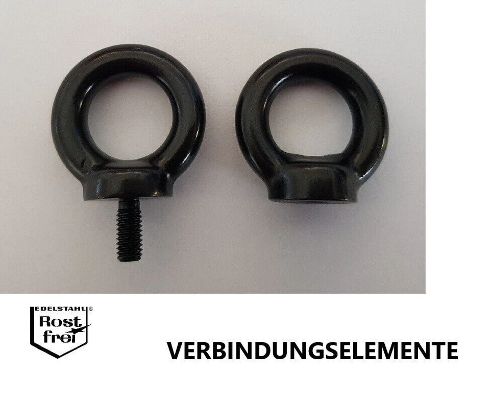 Ringschraube DIN 580/Ringmutter DIN 582 EDELSTAHL A2 GESCHMIEDET M6-M20 SCHWARZ - Bild 1 von 1