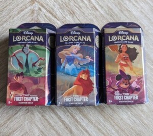 Disney Lorcana TCG The First Chapter Starter Deck | Set of 3 | Factory Sealed