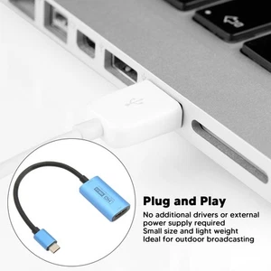 Z29E Video Card HD Multimedia Interface F To Type C M 1080P 60fps Vid FY - Afbeelding 1 van 22