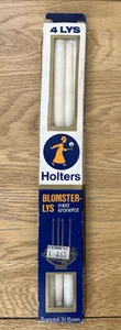 4 Vintage Holters Long Dinner Candles Ivory Cream Norwegian Non Drip 29cm Boxed - Picture 1 of 3
