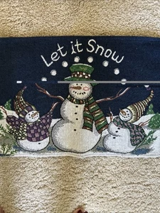 Set Of 2 Tapestry Snowman Place Mats “Let It Snow” 18”X 13” - Picture 1 of 3