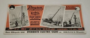 RARE Everbrite Electric Signs advertising ink blotter Milwaukee WI Pate Gasoline - Picture 1 of 2