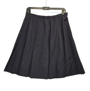 Talbots Skirt Womens Size 10 Black Pleated 100% Worsted Wool Made In USA Vintage - Picture 1 of 8