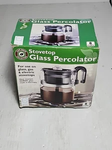Café Brew Collection 8-Cup Glass Stovetop Percolator Coffee Pot, NEW - Picture 1 of 8