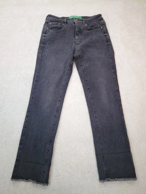 Pantalones de mezclilla elásticos negros desteñidos United Colors of Benetton para mujer 28x27 reales Foto 1 de 4