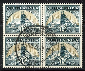 SOUTH AFRICA 1936 1½d Bilingual Pair BLOCK OF FOUR INVERTED WMK SG 57dw VFU - Picture 1 of 2