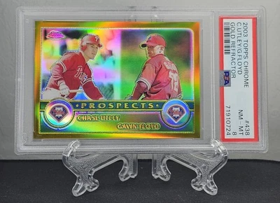 Chase Utley Gavin Floyd 2003 Topps Chrome GOLD REFRACTOR 131/449 PSA 8 RC ROOKIE - Image 1 of 3