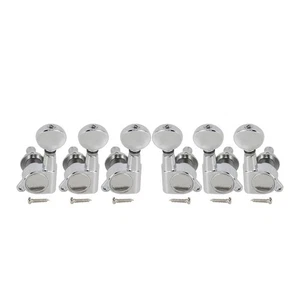FLEOR 3x3 Guitar Tuning Pegs Machine Heads Tuners 3L3R Tuning Keys Chrome - Picture 1 of 12