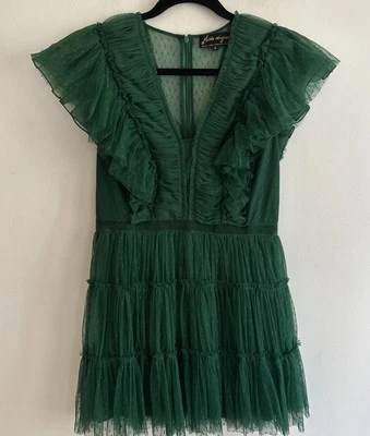 Vestido Anthropologie Geisha Designs de tul en capas verde para mujer talla 4 Foto 1 de 4