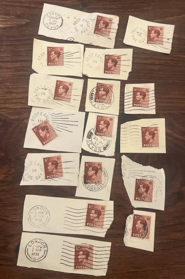 1936/7 KEVIII «Почта рано в день» слоган + различные компакт-диски - 1 1/2d - лот - Изображение 1 из 1