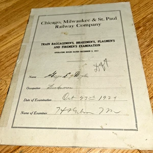 1924 CHICAGO, MILWAUKEE & St. PAUL RAILWAY Brakemen / Flagmen Examination - Picture 1 of 12