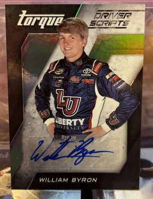 2016 Panini Torque Driver Scripts William Byron #DS-WB Rookie Auto RC - Image 1 of 2