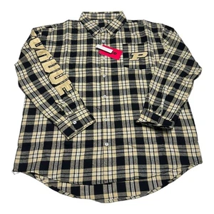 Camisa de franela manga larga a cuadros NCAA talla M FOCO Purdue Boilermakers para hombre nueva con etiquetas - Imagen 1 de 4