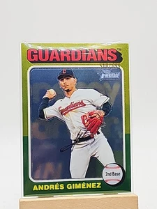 2024 Topps Heritage High Number Andres Gimenez Chrome /699 Guardians #360 - Imagen 1 de 2