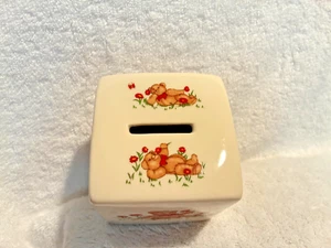 Teddybären Mason's Ironstone Bank England 1984 3 1/4" T x 3" x 3" - Bild 1 von 6