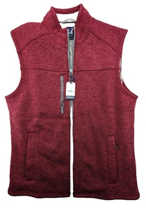 Johnnie-O Fleece Vest Mens Small Burgundy Full Zip Logo Golf ⛳ $138 - Picture 1 of 12