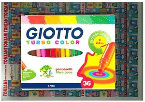 01 PZ , 12 PENNARELLI PUNTA MEDIA, LAVABILI ,GIOTTO , FILA , COLORI VIVACI - Imagen 1 de 1