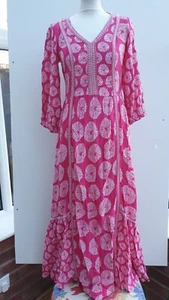 Monsoon Artisan Studio Ella Maxikleid Rosa Neu Mit Etikett Gr. UK 8 bx4 - Bild 1 von 4