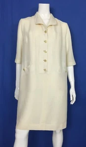 abito vintage donna usato retro L vestito corto sartoriale manica corta T4786 - Foto 1 di 12