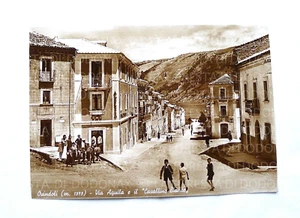 VECCHIA CARTOLINA VERA FOTO L' AQUILA OVINDOLI VIA AQUILA ANIMATA 1940 ABRUZZO - Picture 1 of 2