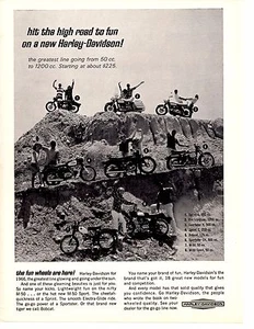 1966 HARLEY-DAVIDSON FROM 50 CC TO 1200 CC  ~  ORIGINAL PRINT AD - Picture 1 of 1