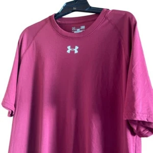 Under Armour Men's Active Tee Loose Heat Gear SS Wicking Workout Red Size Large - Picture 1 of 6